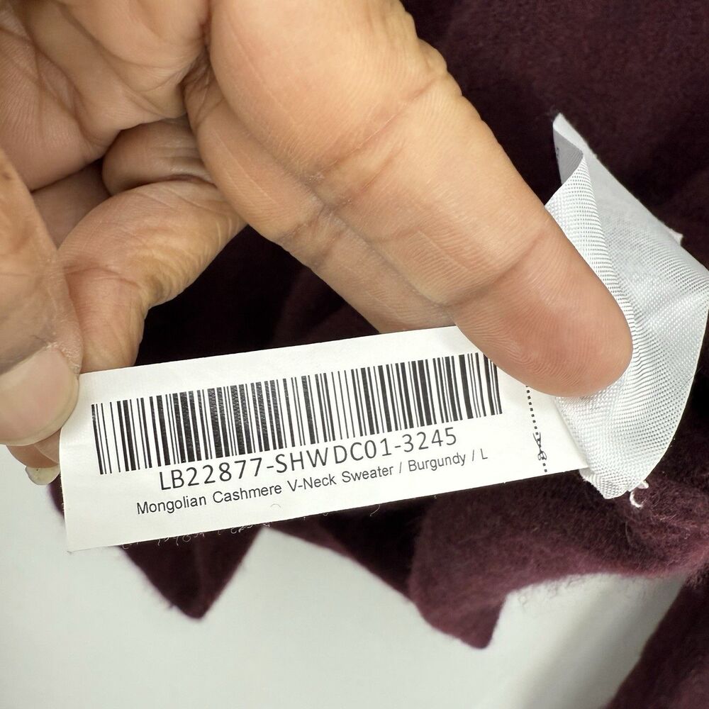 Quince Women Mongolian Cashmere V-Neck Sweater Rich Burgundy Sleeved Top Size L - Picture 15 of 16